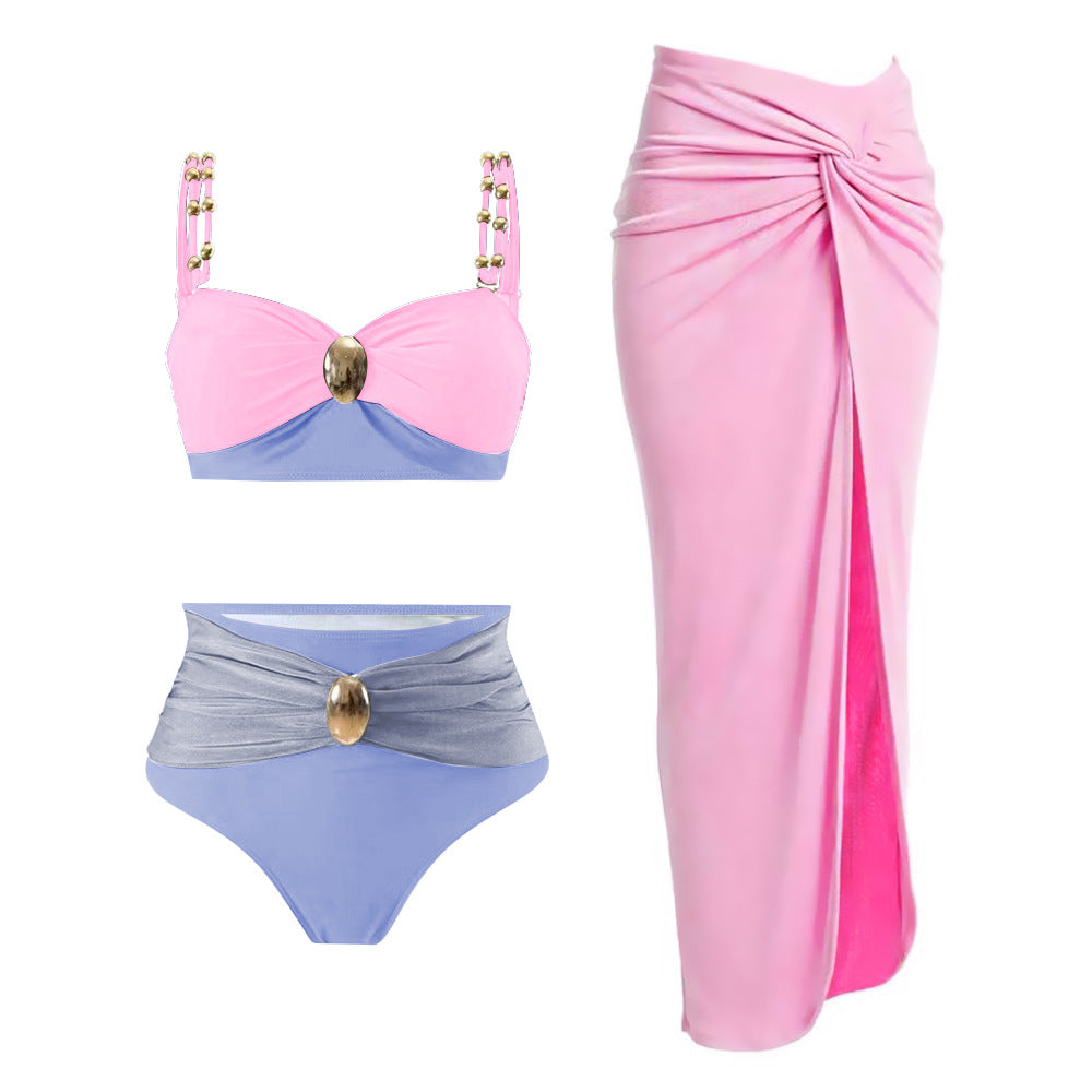 Pink and blue suit