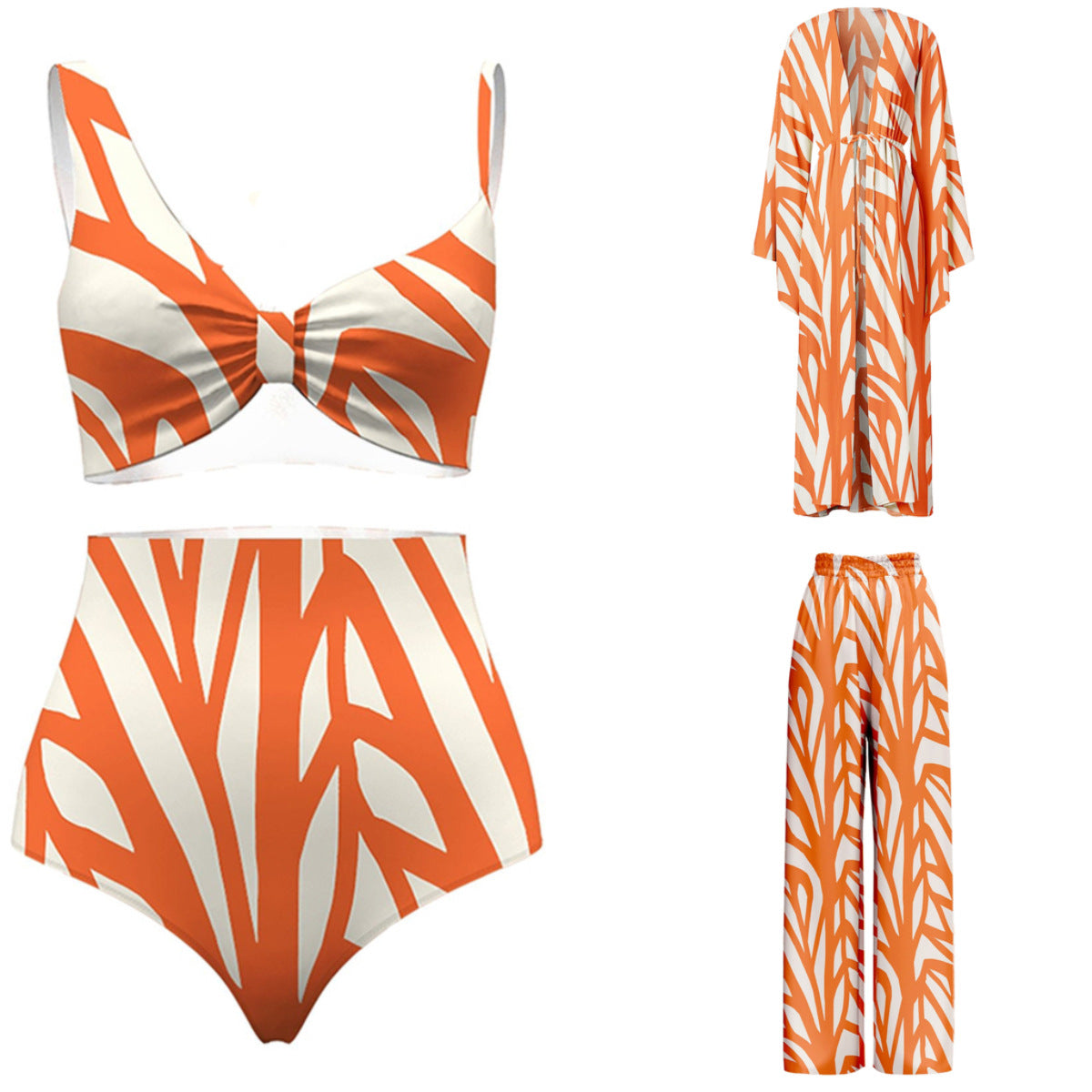 Bikini Trousers Blouse Four-Piece Set