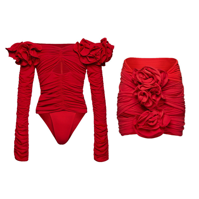 Red Long Sleeve Suit