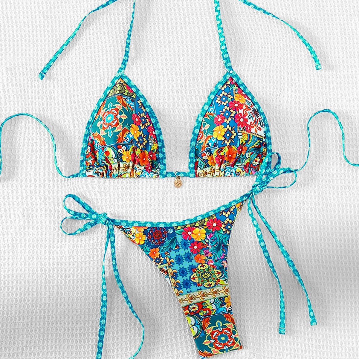 Traje de baño fresco estampado dividido bikini sexy traje de baño bikini