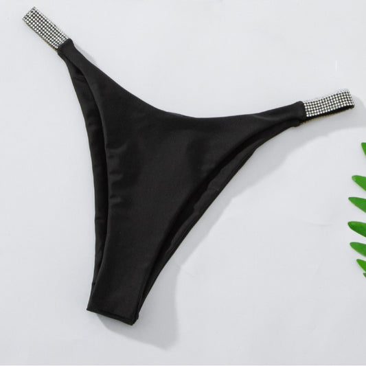 Women Solid Color Diamond Bikini Swimming Trunks