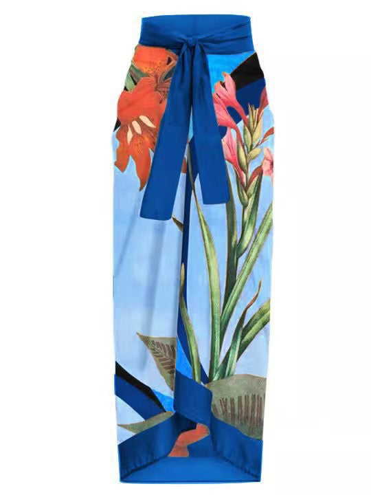 Blue Background Hip Skirt