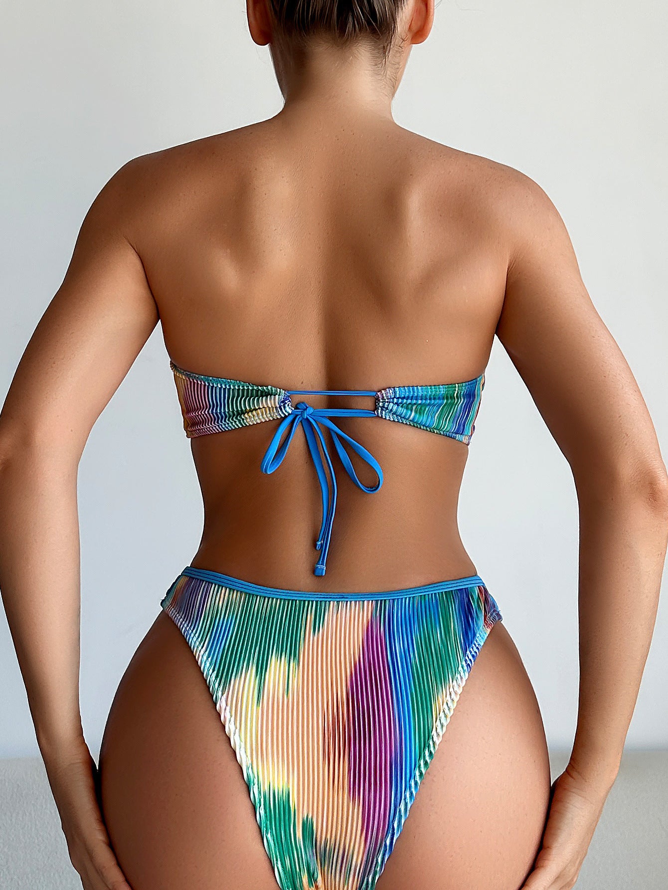 Bikini sexy con parte superior de tubo Luoguo, traje de baño con estampado a color