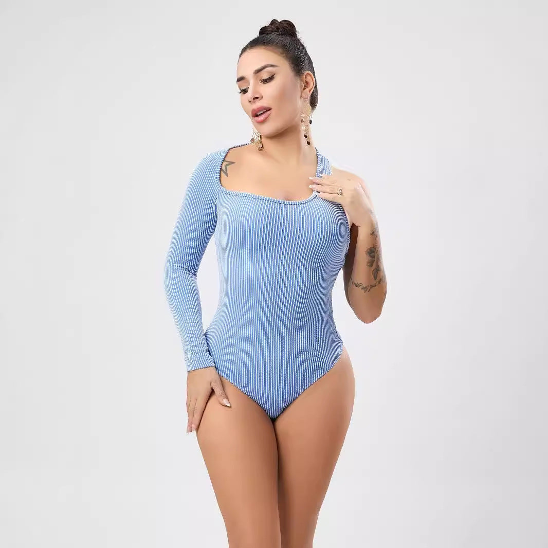 Body elástico sexy con recortes y espalda descubierta para mujer