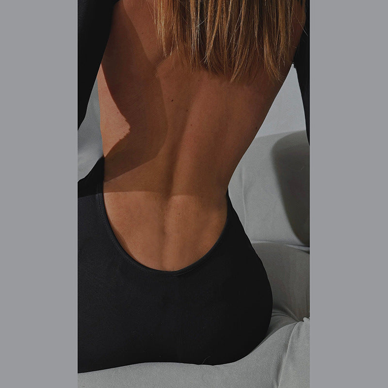 Autumn Women Clothing Fashionable Elegant Sexy Backless Slimming Sheath Long Sleeve Dress Evening Dress