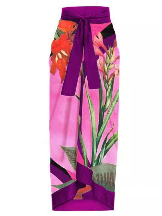Purple Background Hip Skirt