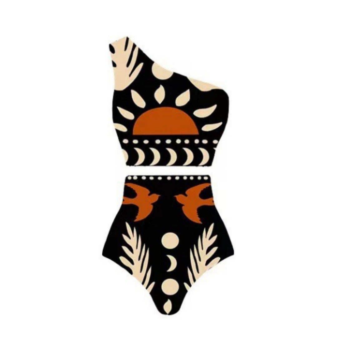 Bird One-Shoulder Swimsuit