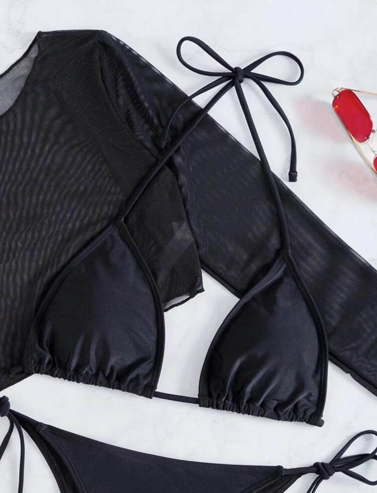 Conjunto de bikini sexy de tres piezas