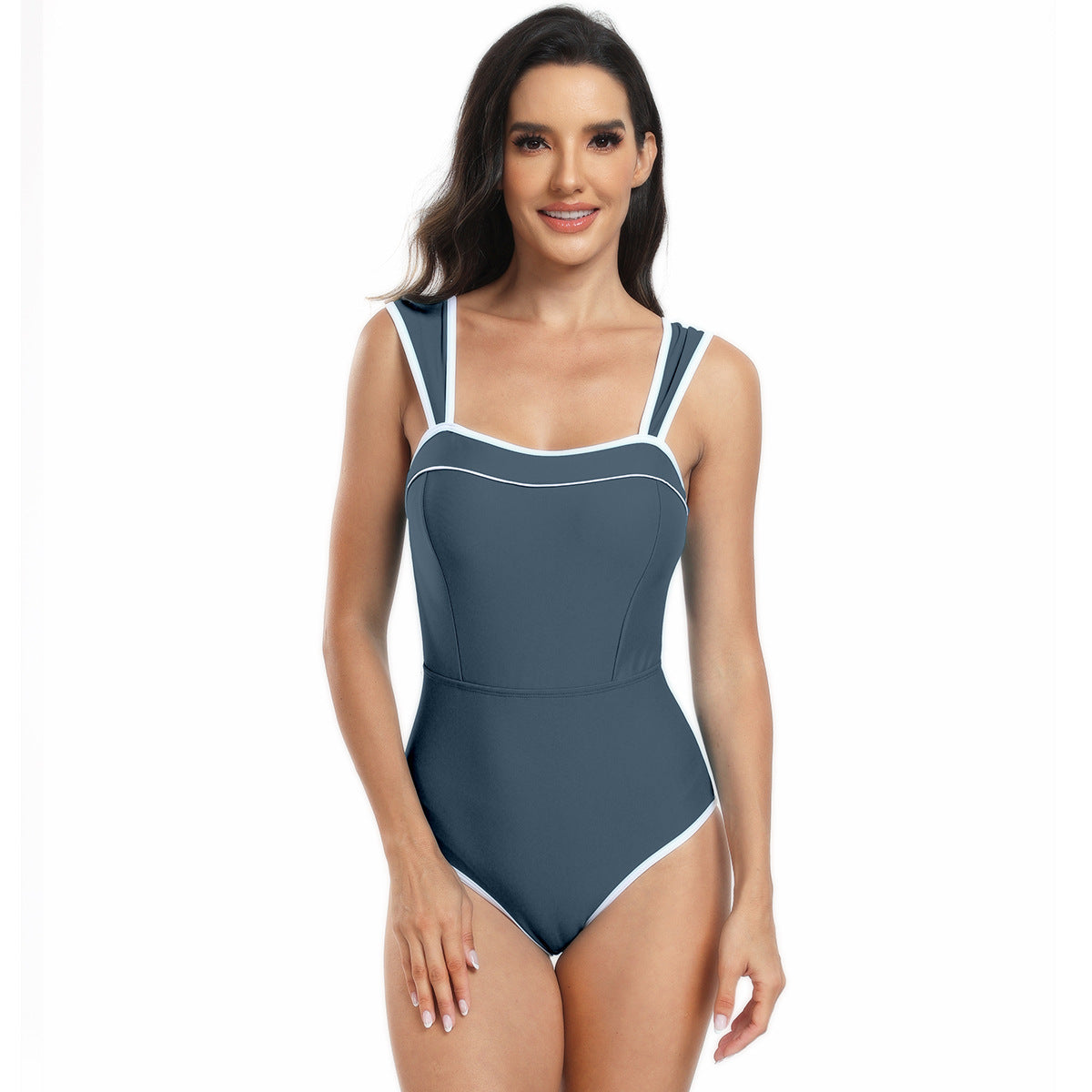 Gray and Blue One-Piece One-Piece