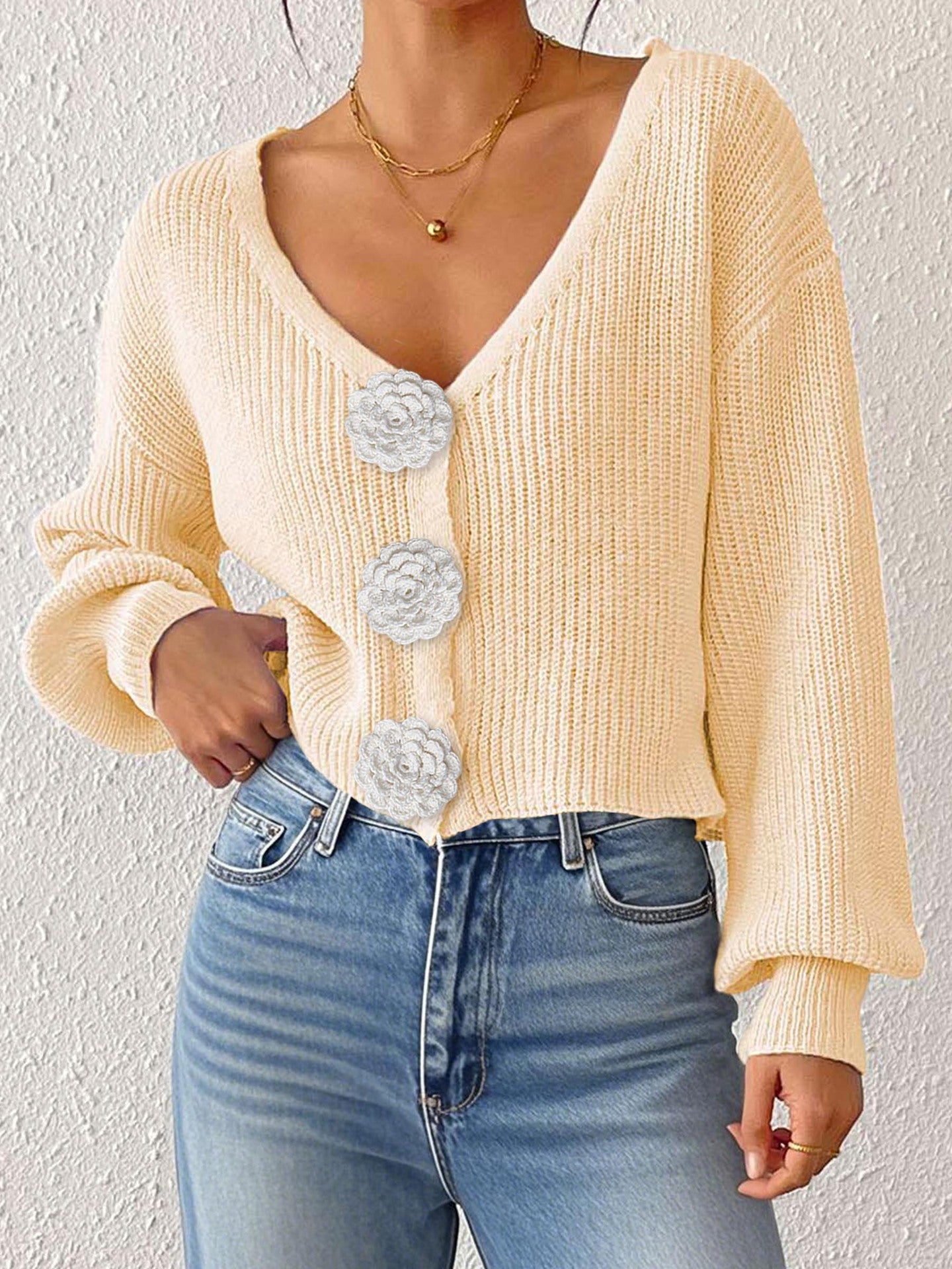 Apricot Top 3 Hand Hook Flower
