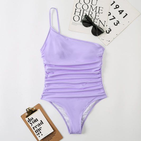 Maillot de bain une pièce triangle multicolore à bretelles pour femme, sexy, pour la plage, avec bretelles