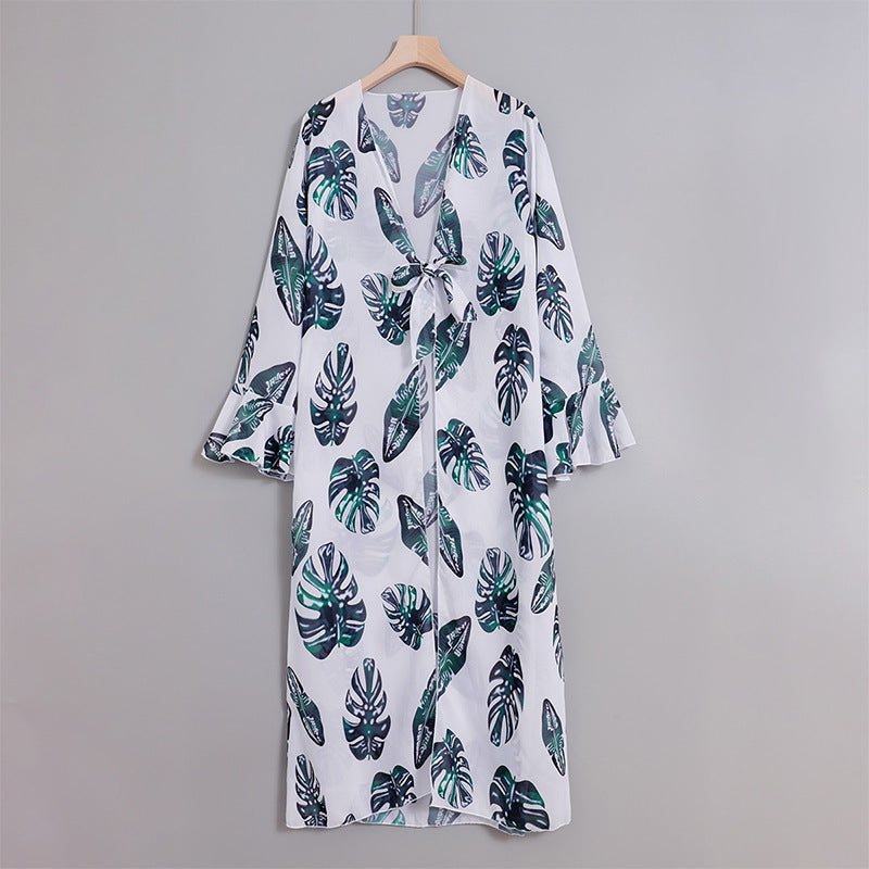 Bikini Swimwear Sexy Print Long Anti Cover up Swimsuit Bikini