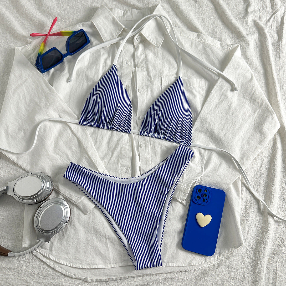 Blue and White Small Strip
