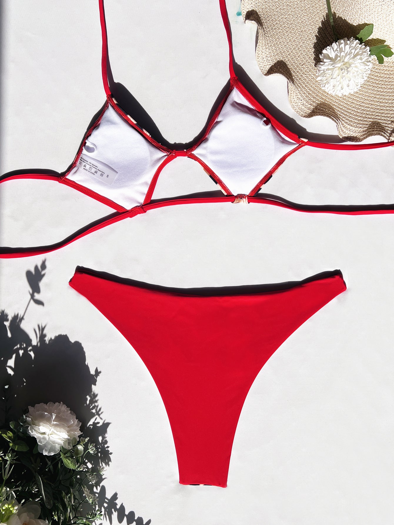 Nuevo bikini de color a juego, traje de baño sin espalda, traje de baño sexy para mujer, bikini con tirantes