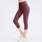 Pantalones de bolsillo para mujer, elásticos, ajustados, con realce de cadera, para fitness, correr, entrenamiento