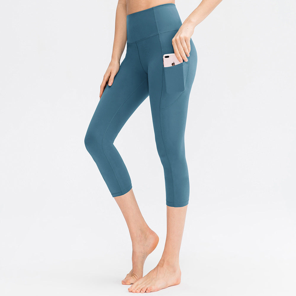 Pantalones de bolsillo para mujer, elásticos, ajustados, con realce de cadera, para fitness, correr, entrenamiento