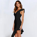 Women Clothing Sexy Backless Ruffled Spring Summer Dress Women Summer Plus size EBELIAN