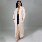 Suéter largo de manga larga informal sexy para mujer, ropa de otoño e invierno