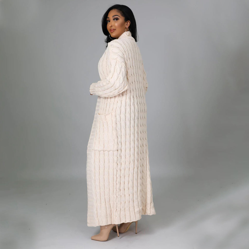 Suéter largo de manga larga informal sexy para mujer, ropa de otoño e invierno
