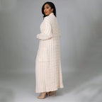 Suéter largo de manga larga informal sexy para mujer, ropa de otoño e invierno