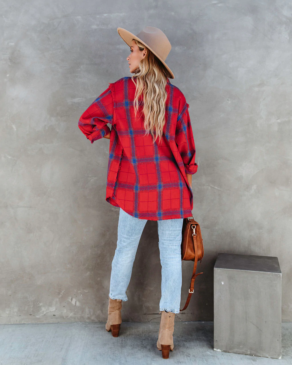 Women Summer Vacation New Large Plaid Long Sleeve Burr Shirt CC
