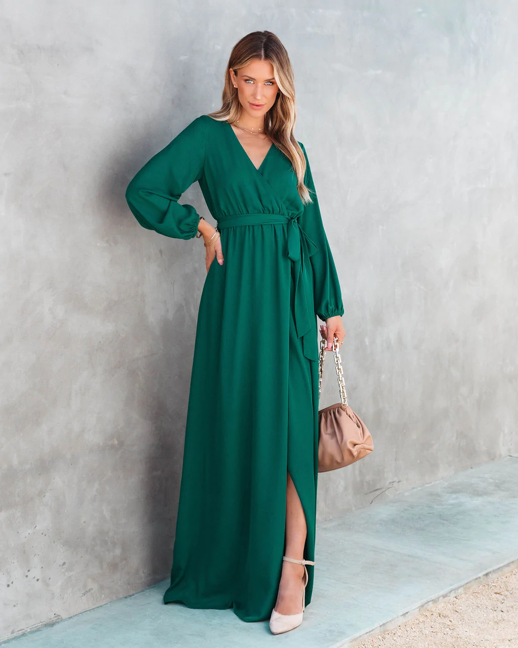 Women Summer Vacation New V Neck Long Sleeve Dress CC
