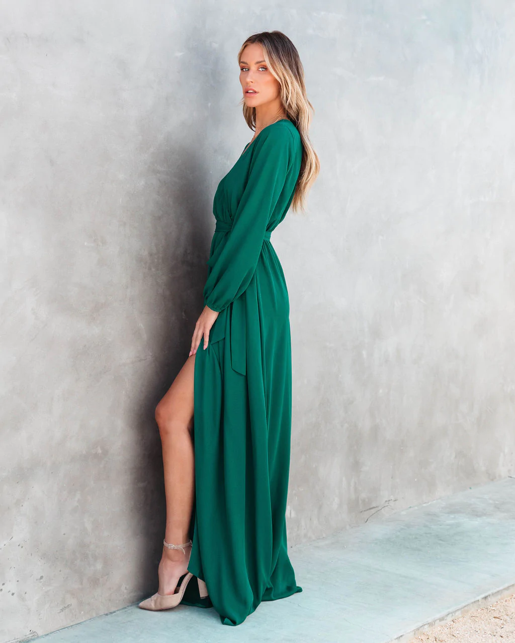 Women Summer Vacation New V Neck Long Sleeve Dress CC