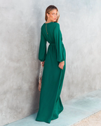 Women Summer Vacation New V Neck Long Sleeve Dress CC