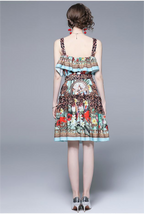 Women Summer Printed Daily Belted Cami A Line Knee Dress Will be real