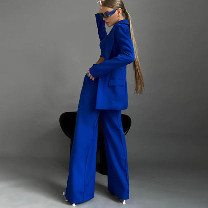 Ensemble tailleur blazer, gilet et pantalon droit, trois pièces, automne-hiver, pour femme, idéal pour le bureau.