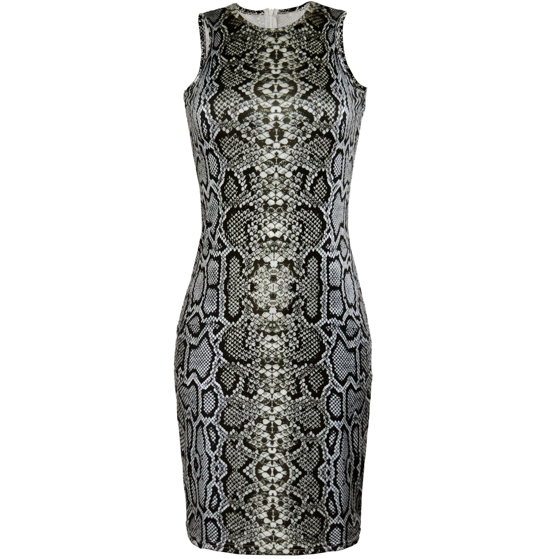 Vestido sexy sin mangas con estampado de serpiente para mujer