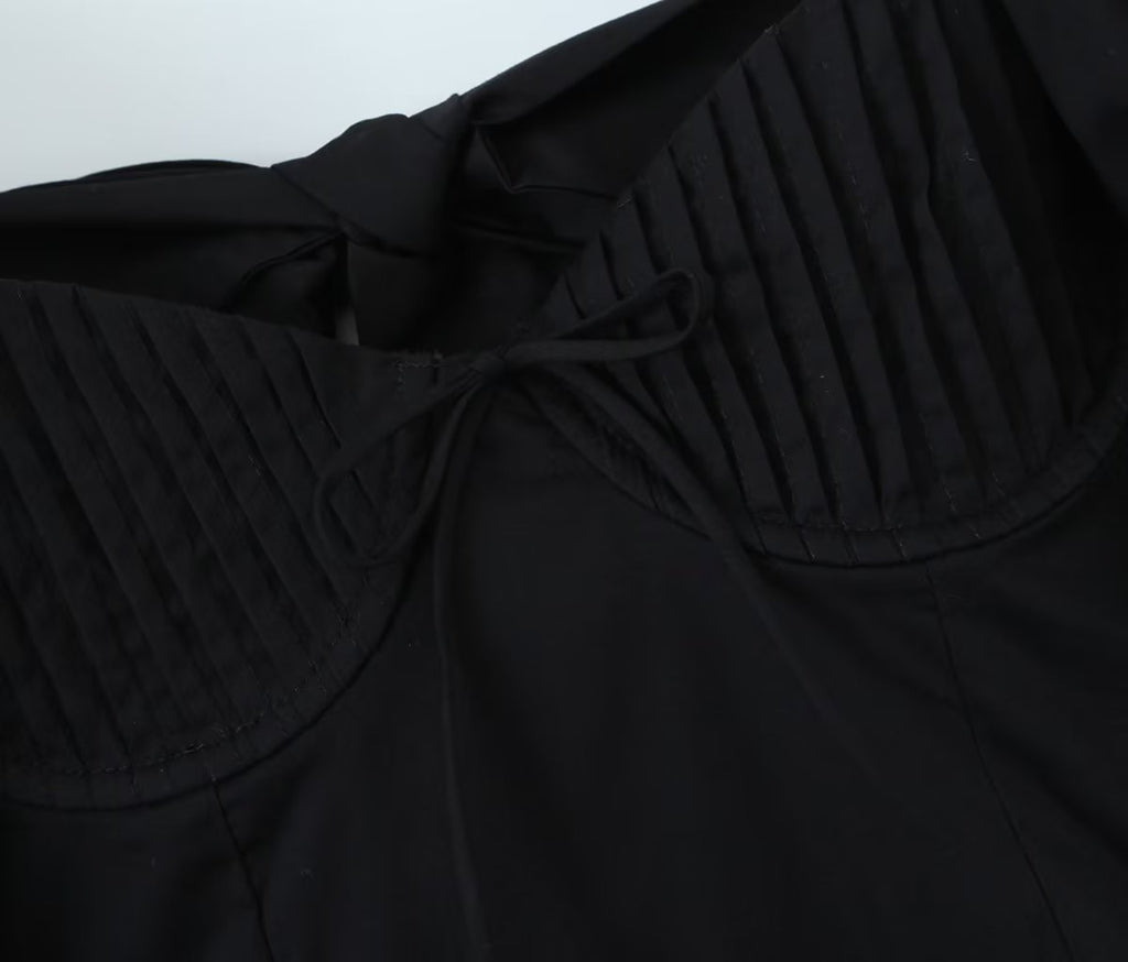 Winter French Three Dimensional Steel Trap Chest Shaping Collared Lantern Sleeve Pleated Dress Princess Dress TinkleBell