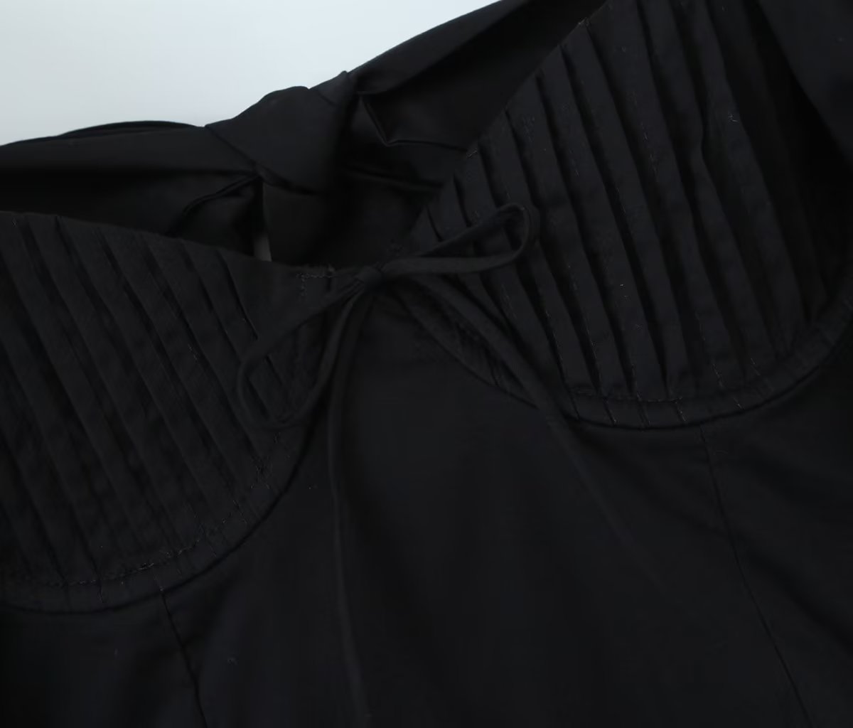 Winter French Three Dimensional Steel Trap Chest Shaping Collared Lantern Sleeve Pleated Dress Princess Dress TinkleBell