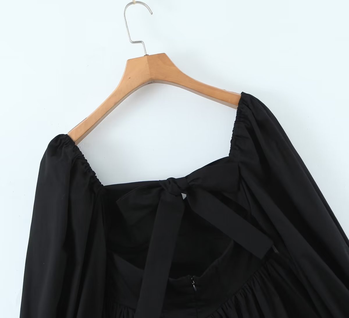 Winter French Three Dimensional Steel Trap Chest Shaping Collared Lantern Sleeve Pleated Dress Princess Dress TinkleBell