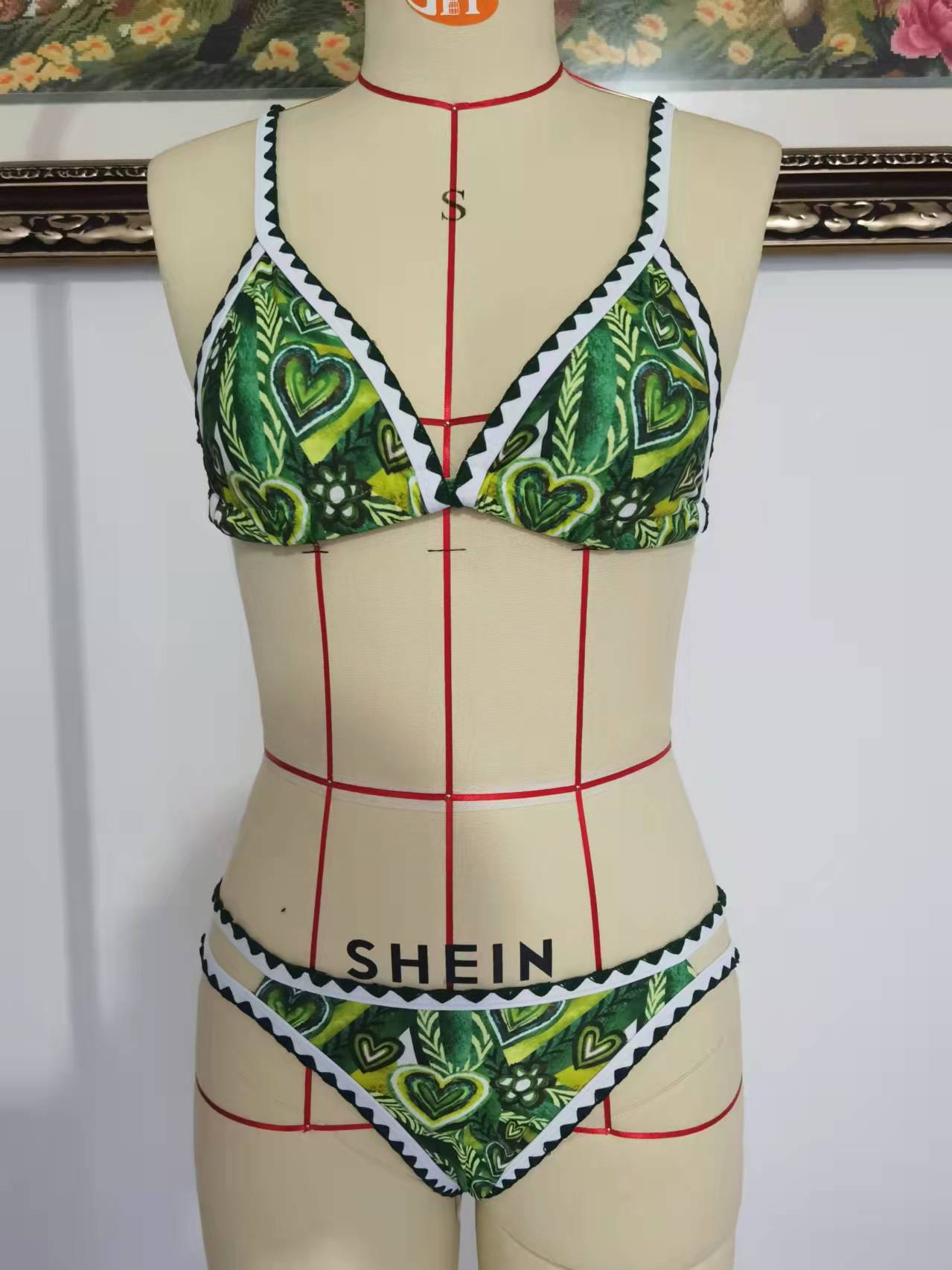 Bikinis para mujer, estampado floral, bikinis con borde de corte alto, traje de baño para mujer, cintura baja, push up, conjunto de bikini femenino