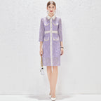 Spring Summer Fall Daily Elegant Regular Lace Tulle Fishnet Patchwork A Line Knee Dress MEGIRL