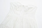 Pure Dignified White Dress Summer Lady Square Collar Mid Length Dress Women GoodMe