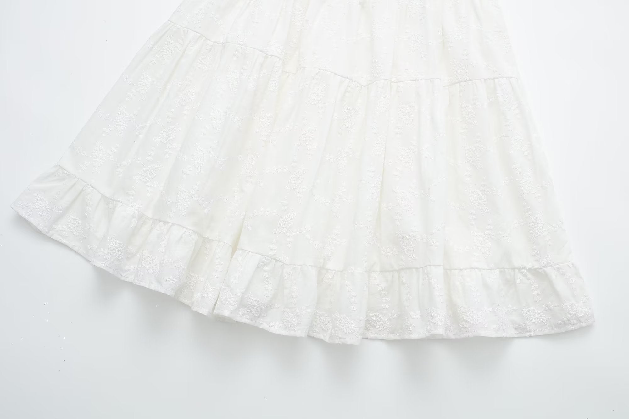 Pure Dignified White Dress Summer Lady Square Collar Mid Length Dress Women GoodMe