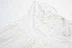 Pure Dignified White Dress Summer Lady Square Collar Mid Length Dress Women GoodMe