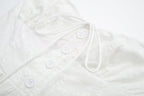 Pure Dignified White Dress Summer Lady Square Collar Mid Length Dress Women GoodMe