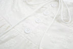 Pure Dignified White Dress Summer Lady Square Collar Mid Length Dress Women GoodMe