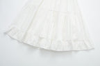 Pure Dignified White Dress Summer Lady Square Collar Mid Length Dress Women GoodMe