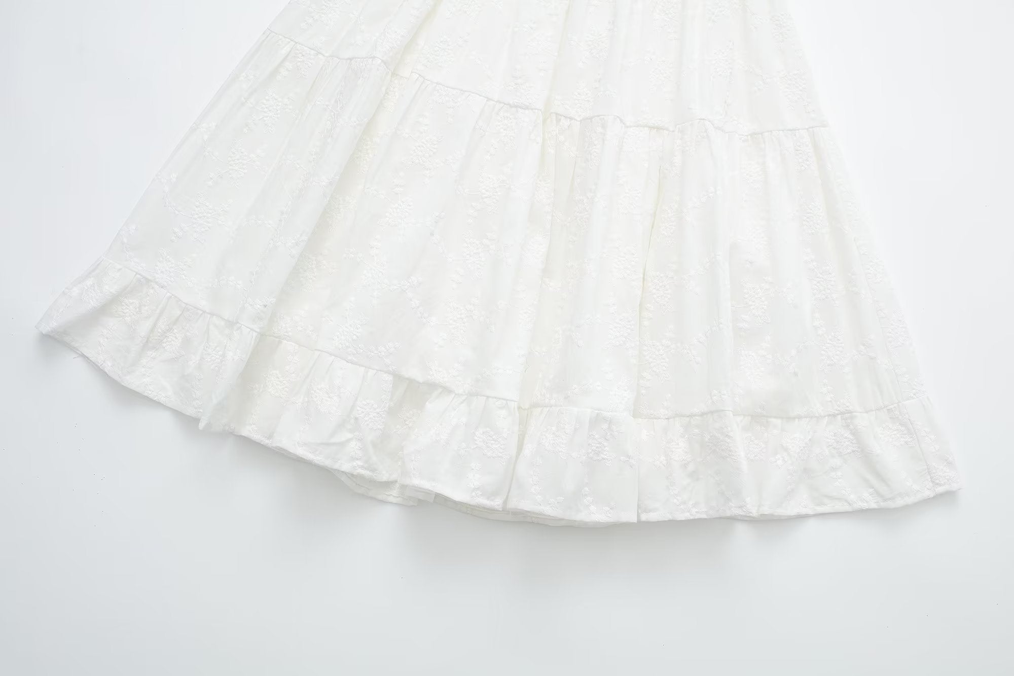 Pure Dignified White Dress Summer Lady Square Collar Mid Length Dress Women GoodMe
