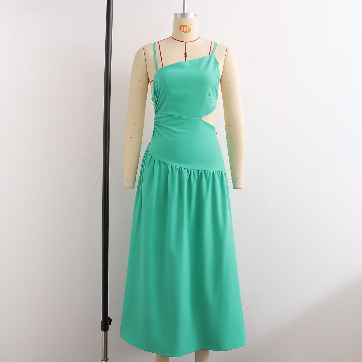Summer Women Clothing High Waist Cutout out Mid Length Strap Dress Women BlipBlup