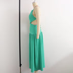 Summer Women Clothing High Waist Cutout out Mid Length Strap Dress Women BlipBlup