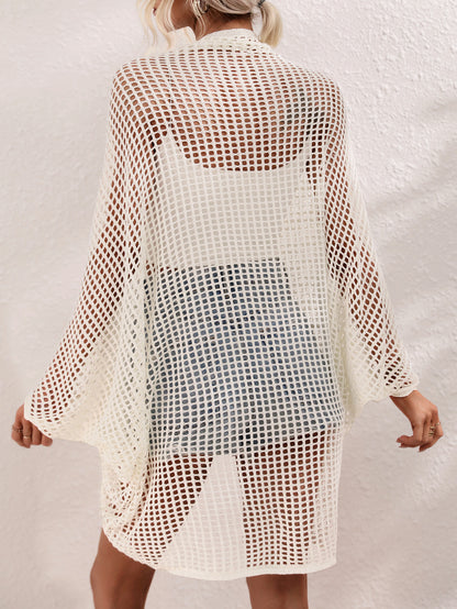 Blusa de punto para mujer, estilo playero, con agujeros, para vacaciones en la playa, primavera y verano