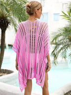 Summer Beach Cover Up Hollow Out Cutout Out Knitting Bikini Vacation Dress Blouse Women PettiCloth