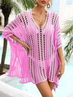 Summer Beach Cover Up Hollow Out Cutout Out Knitting Bikini Vacation Dress Blouse Women PettiCloth