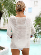 Blusa de traje de baño de verano con aberturas y recortes para vacaciones en la playa