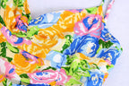 Summer Small Fresh V neck Yellow Printings Pleated Dress for Women Shell